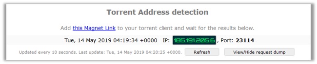 Detecção de endereço de torrent AVG Secure VPN