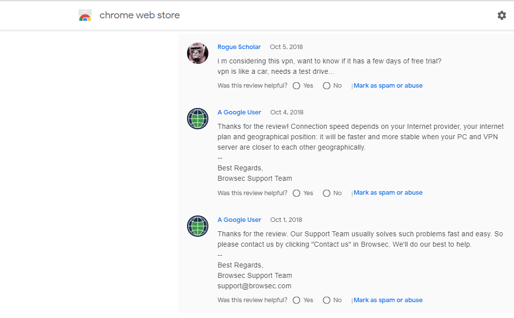 Отзывы пользователей о browsec chrome