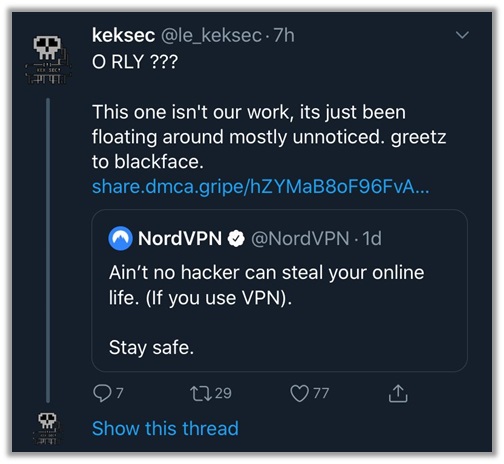 온라인으로 떠 다니는 NordVPN 개인 키