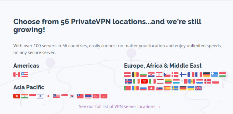 Revisão de servidores PrivateVPN