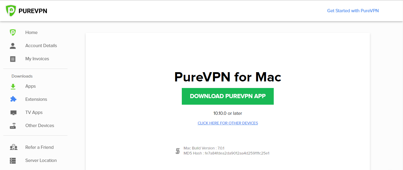 Purevpn मैक के लिए डाउनलोड करें