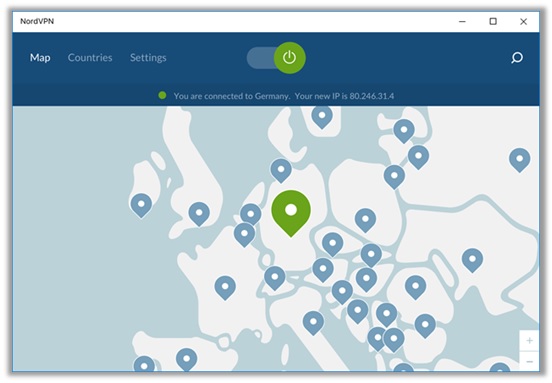 Interfaz NordVPN