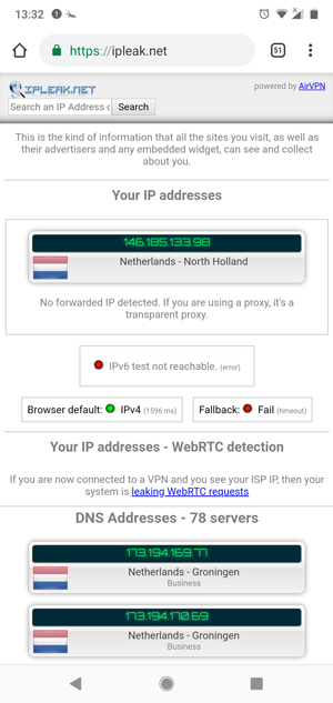 Test de fuite IP Webrtc