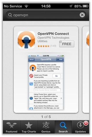 OpenVPN设置iPhone（1）